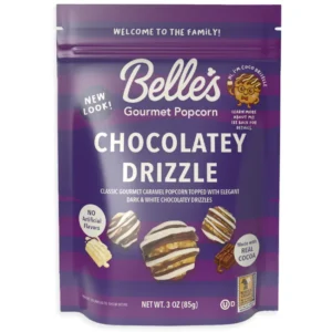 Belles Gourmet Candy Popcorn - Chocolatey Drizzle: 12-Piece Case